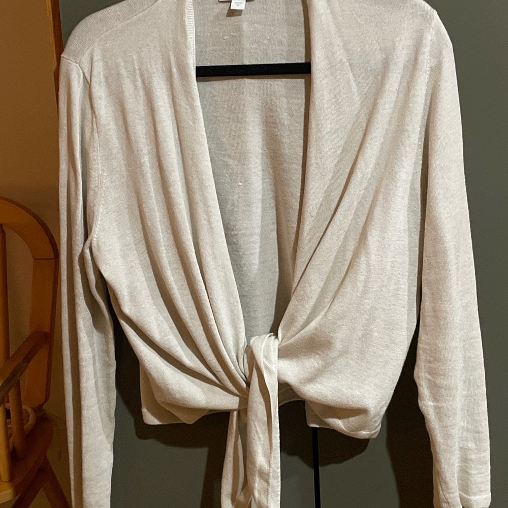 JJILL TIE-FRONT CARDI